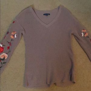 American Eagle Outfitters flower sweater